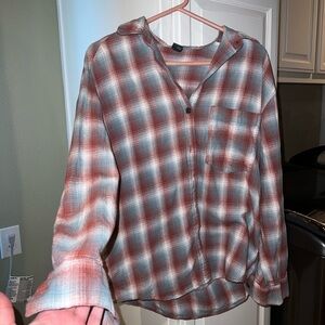 Wild Fable Red and White Plaid Shirt